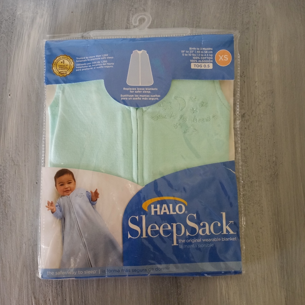 Halo Sleep Sack Wearable Baby Blanket Size XS Newborn Mint Green NWT